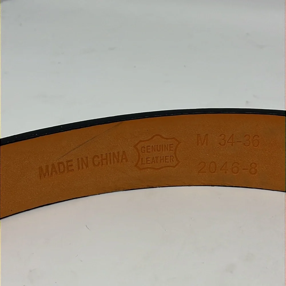 Classic Black Leather Men’s Belt with Silver Buckle